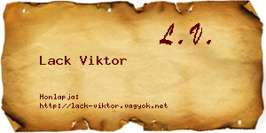 Lack Viktor névjegykártya